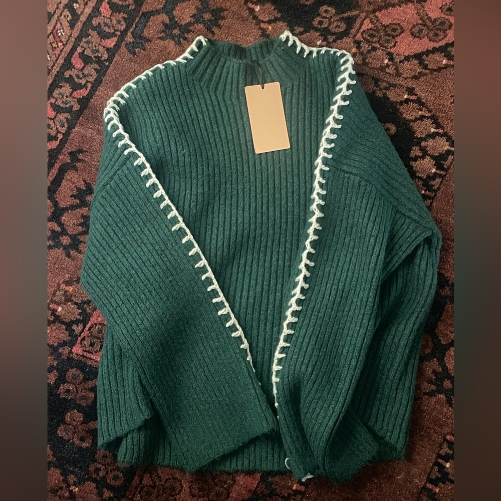 Halogen Contrast Stitch Sweater M - Picture 2 of 2